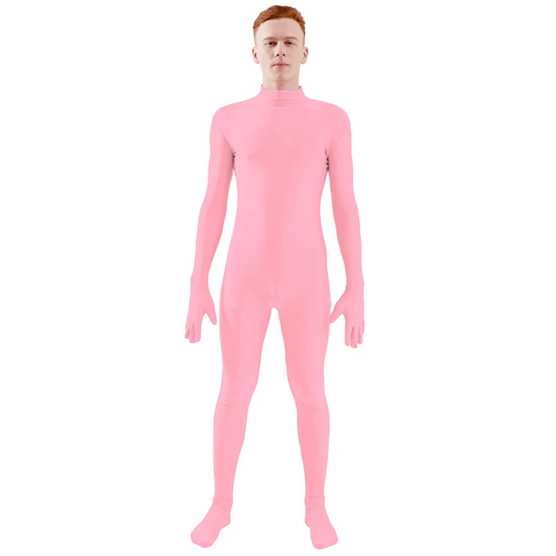Pink Ensnovo, мужской костюм из лайкры и спандекса, водолазка, костюм для йоги, Одежда для танцев, цельный костюм на заказ, костюм для костюмированной вечеринки - Цвет: Pink