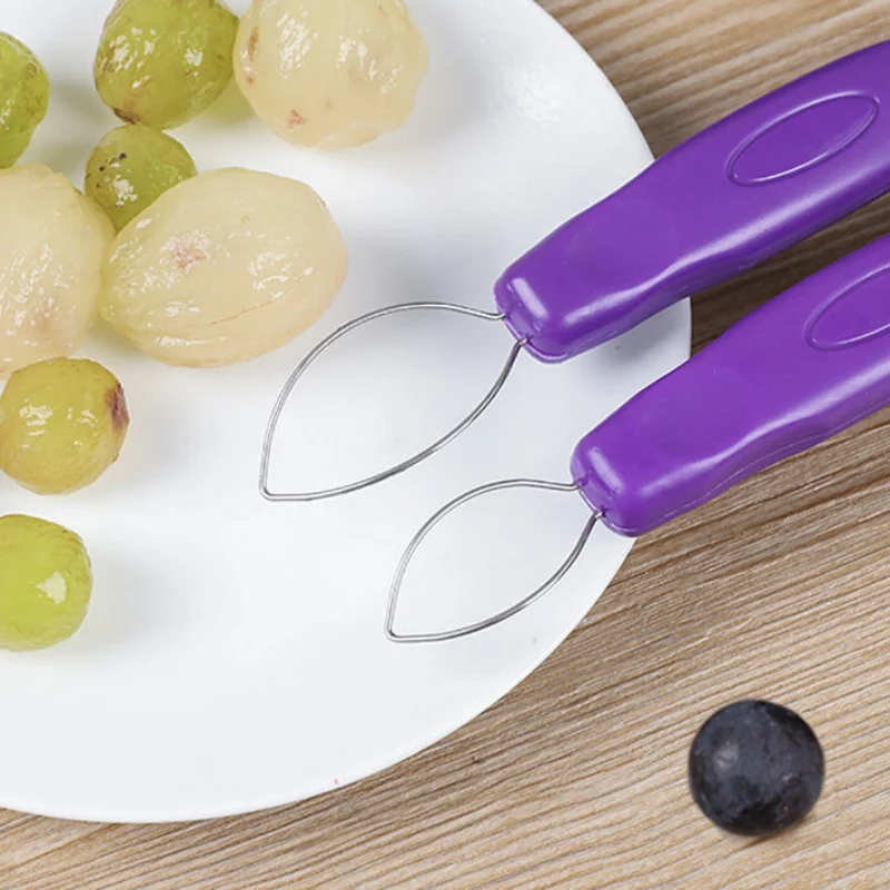 

1pcs New Cherry Cutter Portable Vegetable Fruit Tools Kitchen Gadgets Multifunctional Grape Skin Peeler Remover Grape Slicer