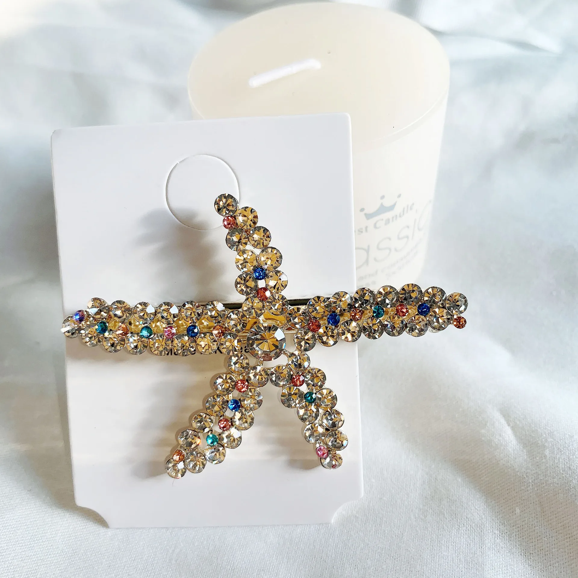 

1 Pcs Fashion Rhinestone Hair Clip Starfish Design Crystal Headwear Hairpins Girls Women Hair Accessories For Female Barrettes