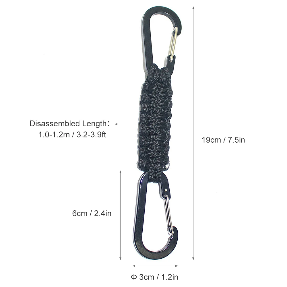 6 шт. Паракорд плетеные ремешки с зажимами брелок для выживания на открытом