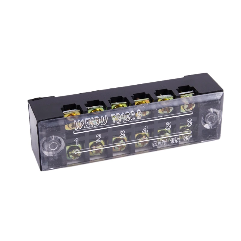 4 шт. 15A двухрядный 6P винтовой разъем Электрический барьер клеммный блок |