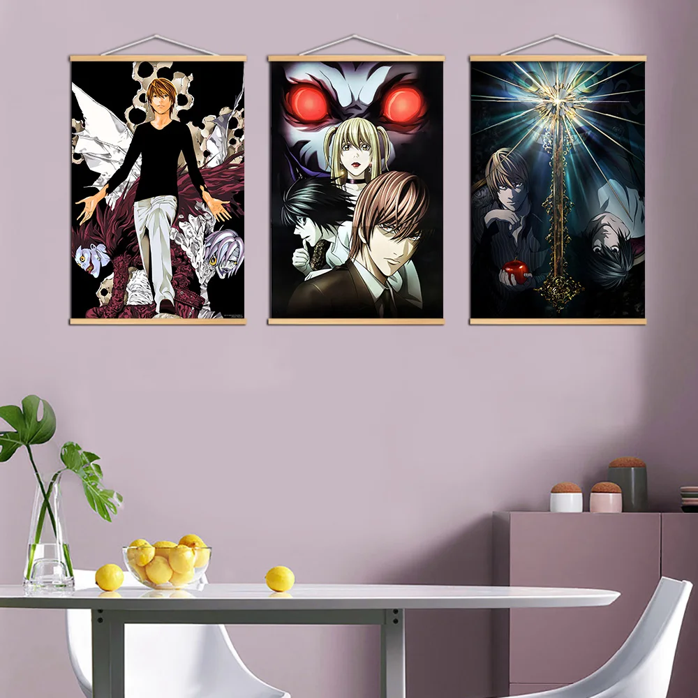 Постеры классические из аниме Death Note Холщовый плакат украшение для бара комнаты