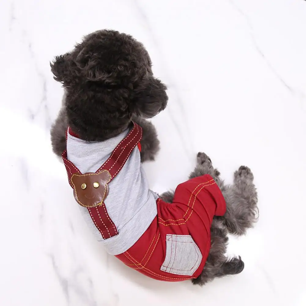 

Dog Clothes Pet Bodysuit Round Neck Four-legged Cotton Comfortable Puppy Jumpsuit for Daily Life Summer