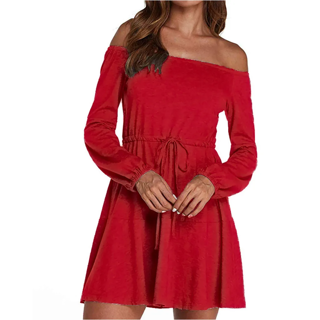 Осень зима 2020 женское модное милое однотонное мини платье А силуэта SAGACE с