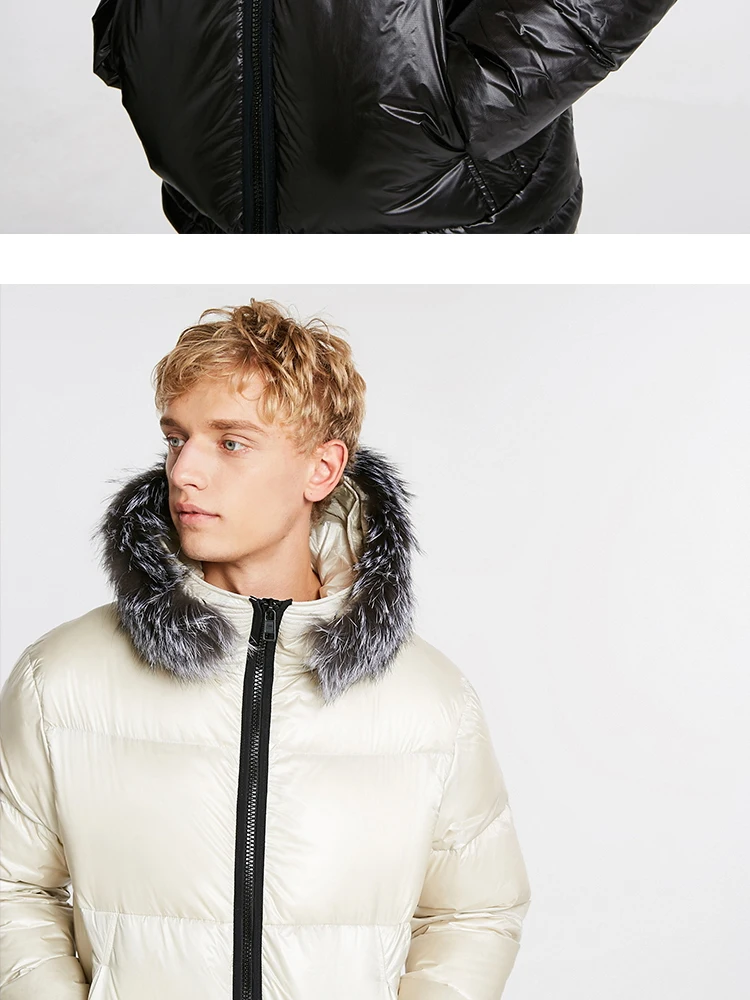 JackJones мужской зимний пуховик с капюшоном и воротником из лисьего меха 218412521