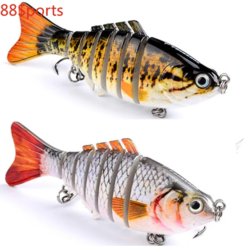 

1PCS Knotty Fish Gear Bionic Multi-Section Swim Hard Bait Wobbler Rotating Trolling Pike Carp Crank Lure Winter Fishing