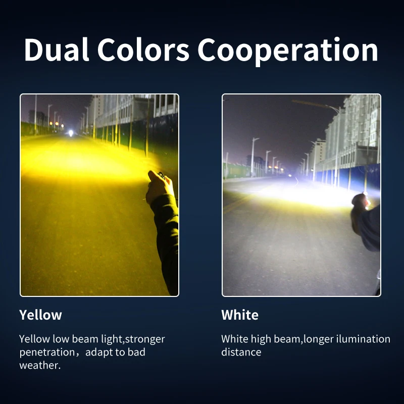 

Motorcycle LED light car Headlight 20W 9000LM Yellow White Work Lights Double Min Lens Bike ATV UTV 12V 24V Fog Lamp