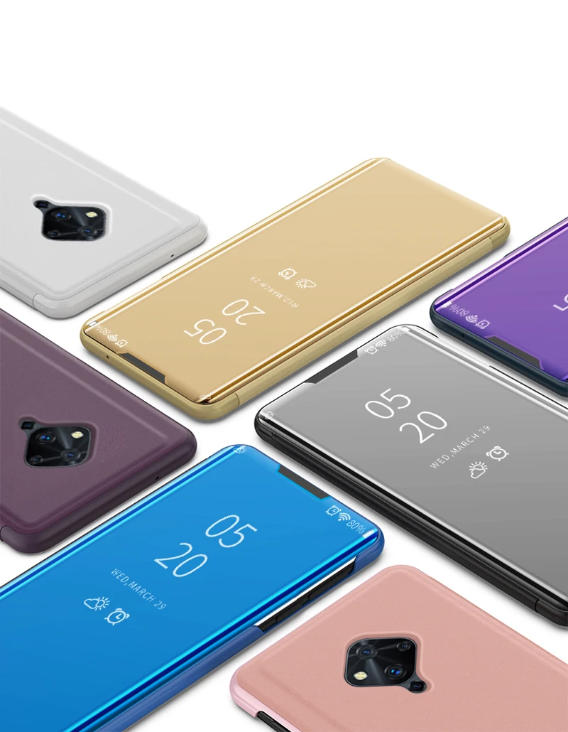 ДЛЯ Vivo V17 чехол Clear Smart View кожаный 360 с флип-стойкой ЧЕХОЛ V 17 Pro Neo Y19 S5 S1 Fundas