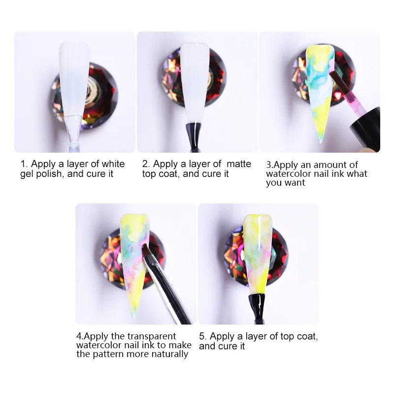 Лак для ногтей NICOLE DIARY 6 мл акварельные чернила Быстросохнущий и прозрачный лак с