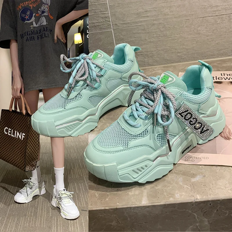 

2020 Women Fashion Shoes Color Casual Sport Sneakers Female Trend Casual Women Vulcanize Shoes Comfortable Mesh Women's Shoes