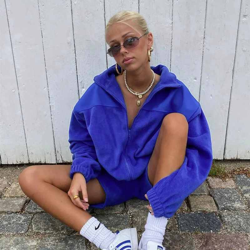 

Y2K, кардиган, уличная одежда, синий свитшот на молнии, худи, Брендовая женская повседневная одежда, новинка 2021, спортивные топы на весну и осе...