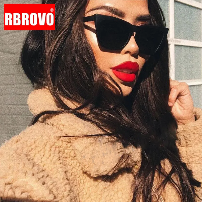 Фото RBROVO 2021 пластиковые винтажные роскошные солнцезащитные очки женские с линзами