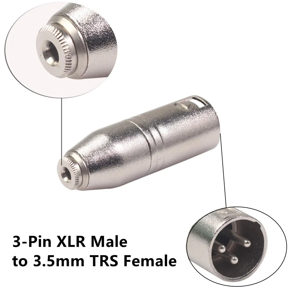 

Balanced 3-Pin XLR Male To 3.5mm TRS Female Microphone Audio Stereo Adapter Female To Big Three-core Balanced XLR Canon Female