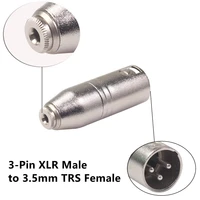 balanced 3 pin xlr male to 3 5mm trs female microphone audio stereo adapter female to big three core balanced xlr canon female