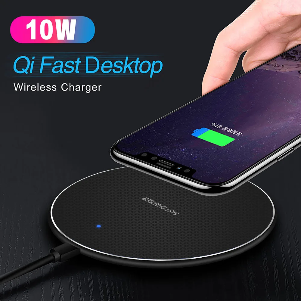Беспроводное зарядное устройство Qi для iPhone Samsung Android сотовый телефон 11 Pro XS Max XR X 8
