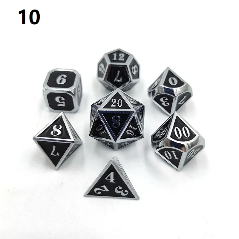 7 шт./компл. металлические кубики для настольных игр D4 D6 D8 D10 D12 D20 MTG|Кубики| |