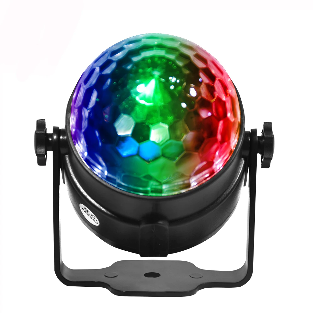 Диско-шар светодиодный вращающийся с активацией звуком 3 Вт | Лампы и освещение