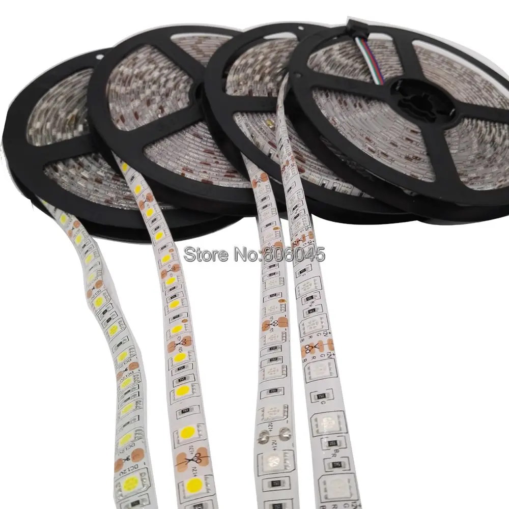 

5 м 12 В 5050 Светодиодная лента 60 светодиодов/м гибкая светодиодная лента RGB RGBW 5050 SMD Светодиодная лента 300 светодиодов