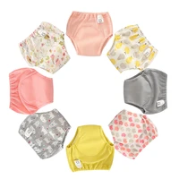 8pcs waterproof mesh baby potty training pants reusable toilet trainer panty underwear bebe cloth diaper briefs wholesale