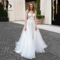 sodigne country african wedding dresses long sleeves appliques lace bridal gown button back women wedding party dresses