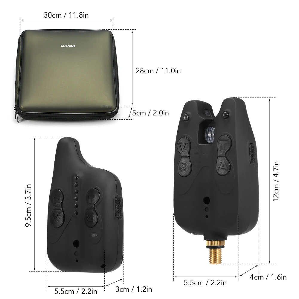 

Lixada Wireless Fishing Alarm Fishing Bite Alarms Set Fishing Receiver Sound Alert Kit Led Alarm Indicator with Portable Case