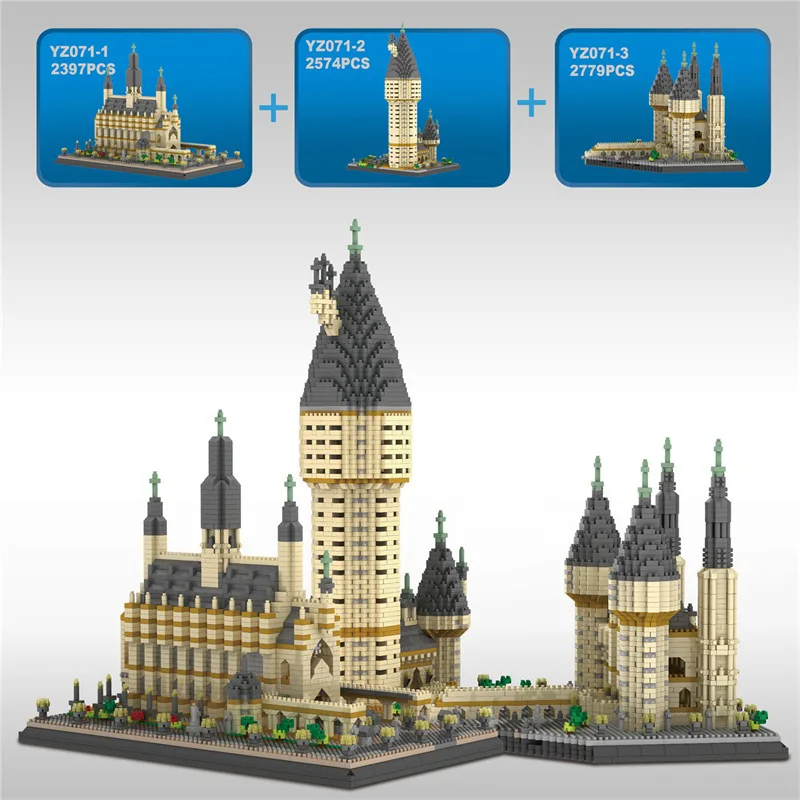 Potter Movie Magic School Castle Model Blocks DIY Particle Building Block Educational Toys For Christmas Birthday Gift lepining | Игрушки и