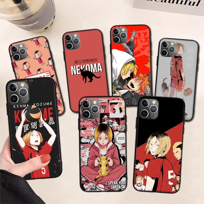 

Kozume Kenma Haikyuu Anime Black Phone Case For Apple iPhone 11 13 Pro Max 12 Mini X XS XR 7 Plus 6 6S 8 + SE 5S Pattern Cover