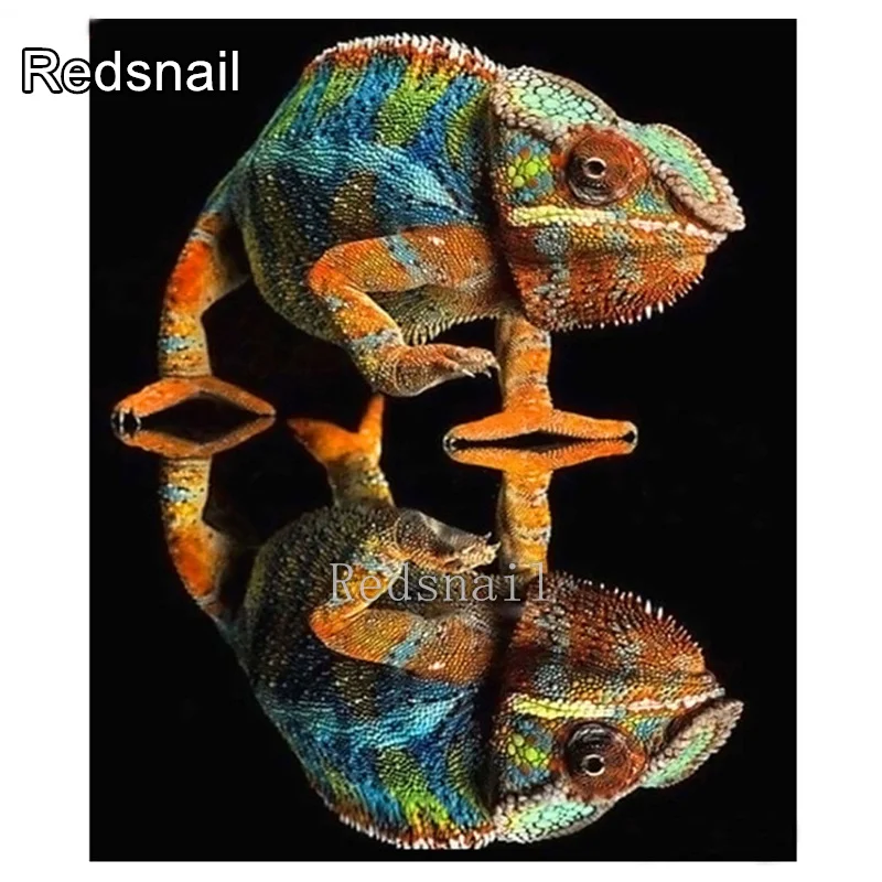 Алмазная 3D вышивка в виде ящерицы Хамелеона алмазная живопись сделай сам новая