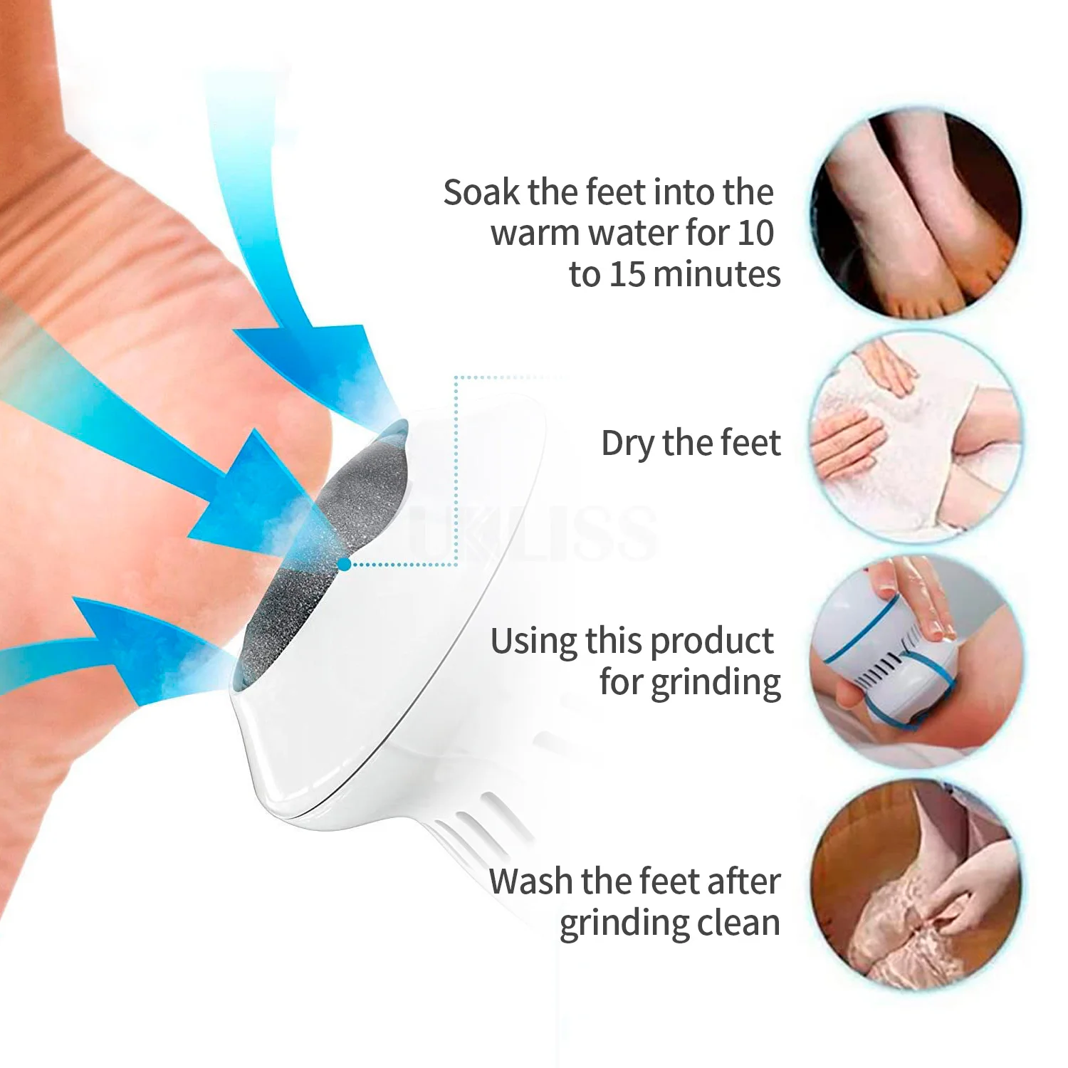

Electric Foot Grinder USB Rechargeable Foot Care Tool Vacuum Callus Remover Foot Pedicure Tools for Hard Cracked Skin Foot File
