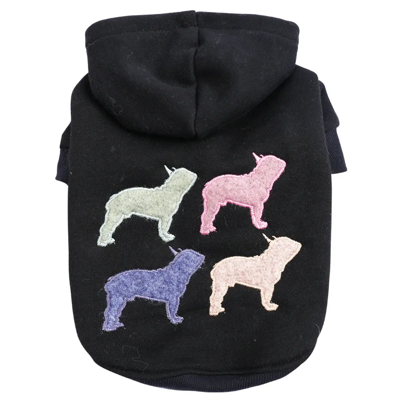 

Fat dogs fleece new winter bull mastiff embroidered puppy bonnet blouses pet clothes