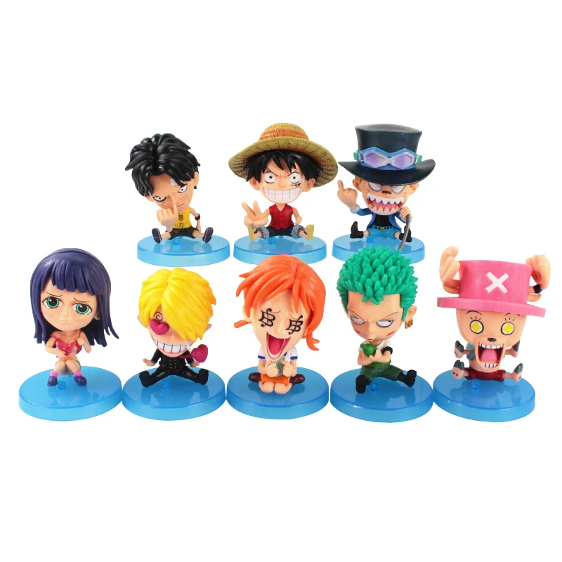 8 шт./компл. 5 10 см аниме фигурки соломенная шляпа пират Q Ver. Luffy Ace Sabo Nami Robin Zoro Sanji