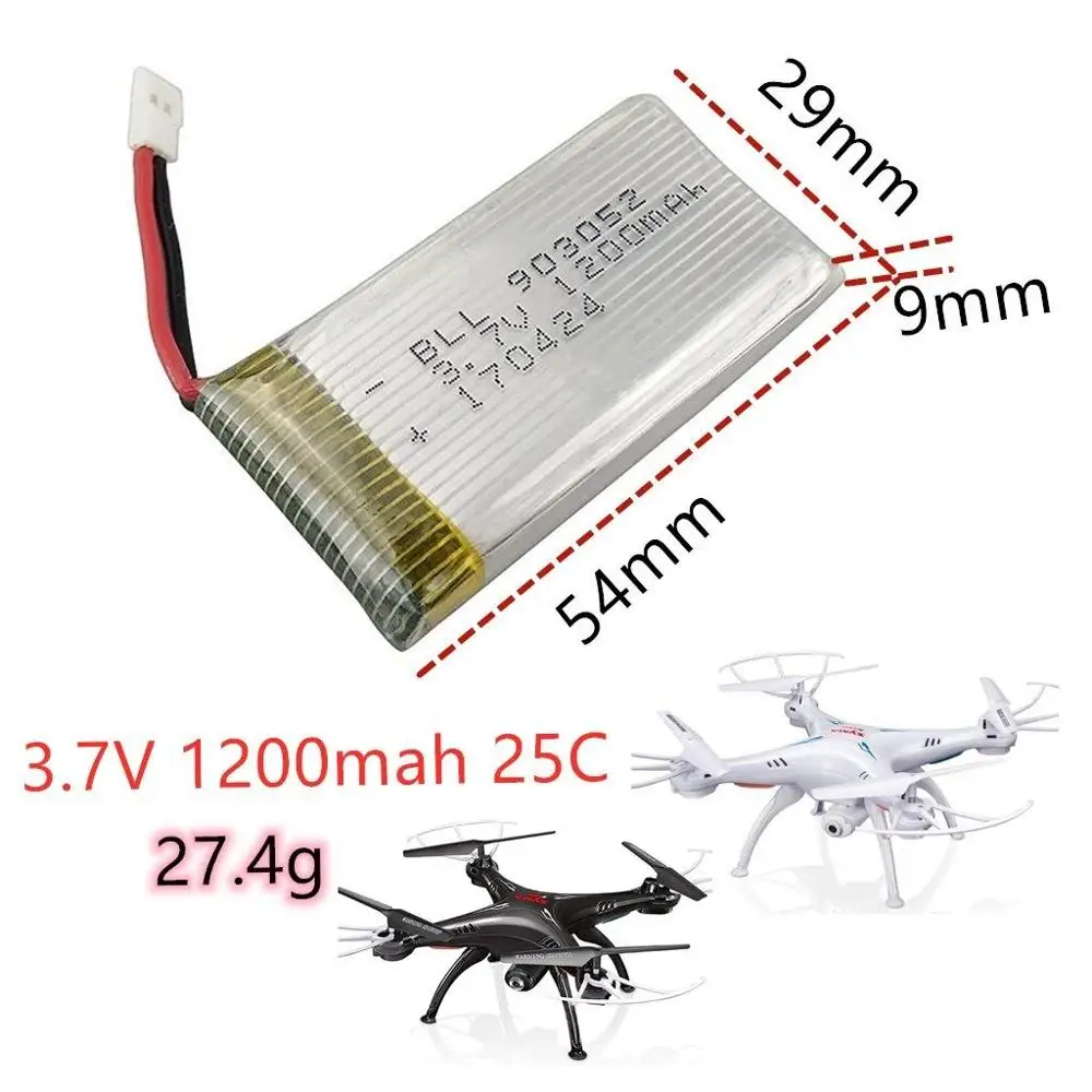1 шт. Syma X5SW X5SC X5S M18 H5P Аккумулятор для радиоуправляемого квадрокоптера 3 7 в 1200 мАч 25C