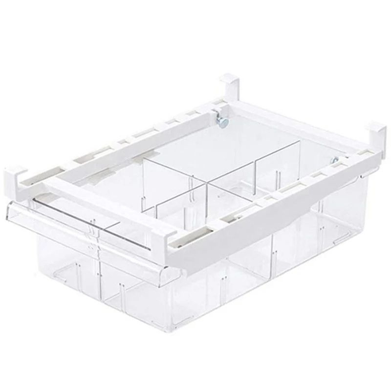 

Ящики для холодильника, 2 шт., выдвижные ящики для хранения холодильника, мини-ящики с ручкой (4 ячейки)