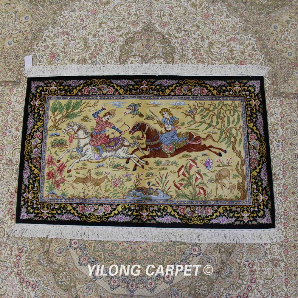 YILONG 2 5 'x 4' ручная работа Шелковый коврик для охоты искусственный ковер
