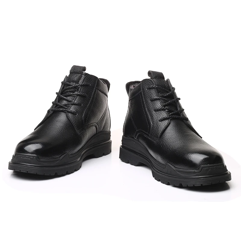 2020 мужские зимние ботинки из натуральной кожи теплые шерстяные ботильоны для