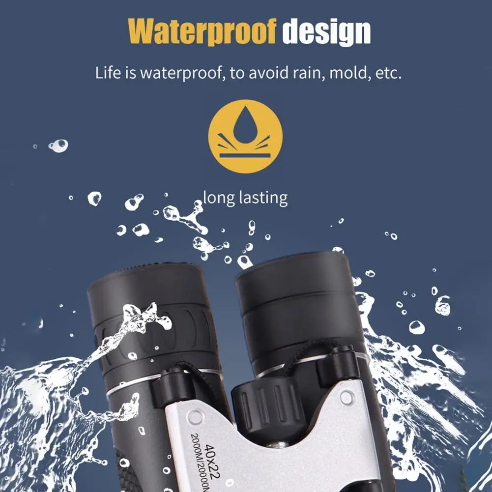 40x22 HD Powerful Binoculars Waterproof Bird Watching Travel BAK4 FMC Optics For Hunting Sports Outdoor Camping Tools | Инструменты