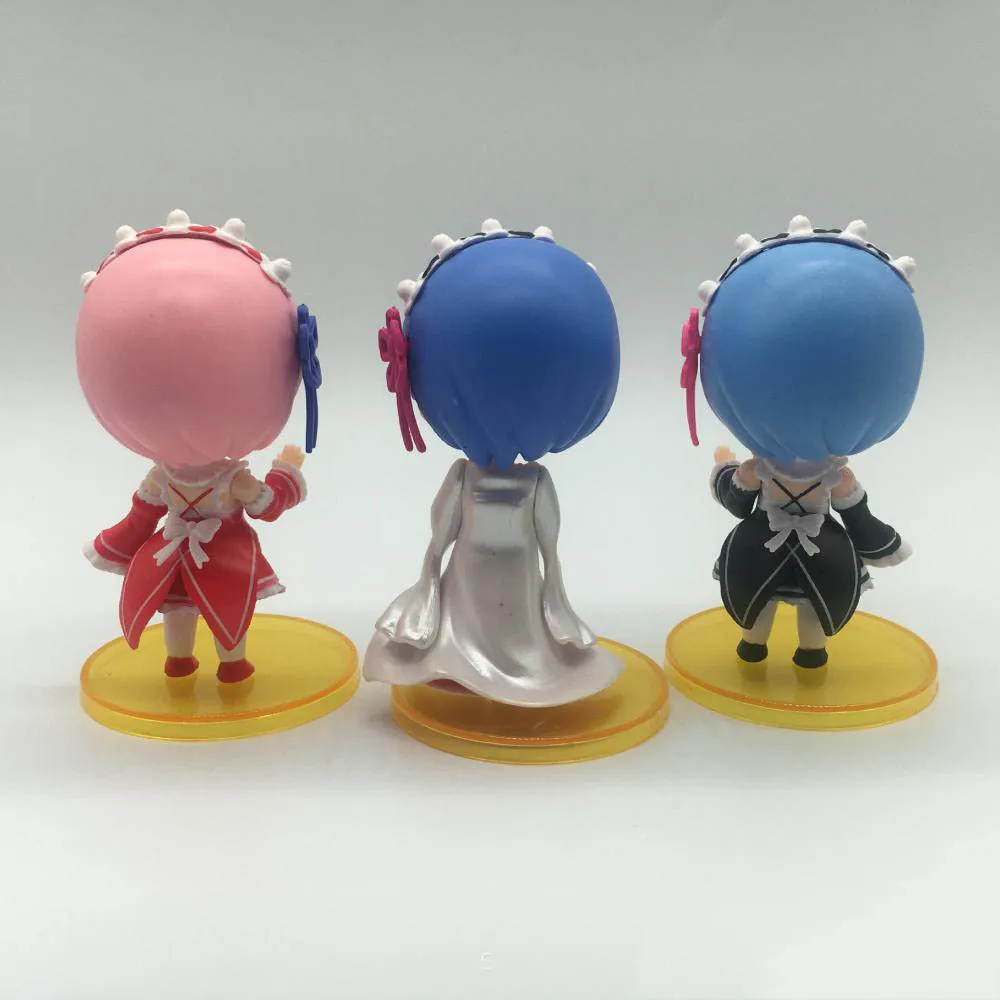 

Q Version 6Pcs Rem a Different World of Life From Scratch Ornament Movable Model Collectible Toy Anime Figure Surrounding Gift