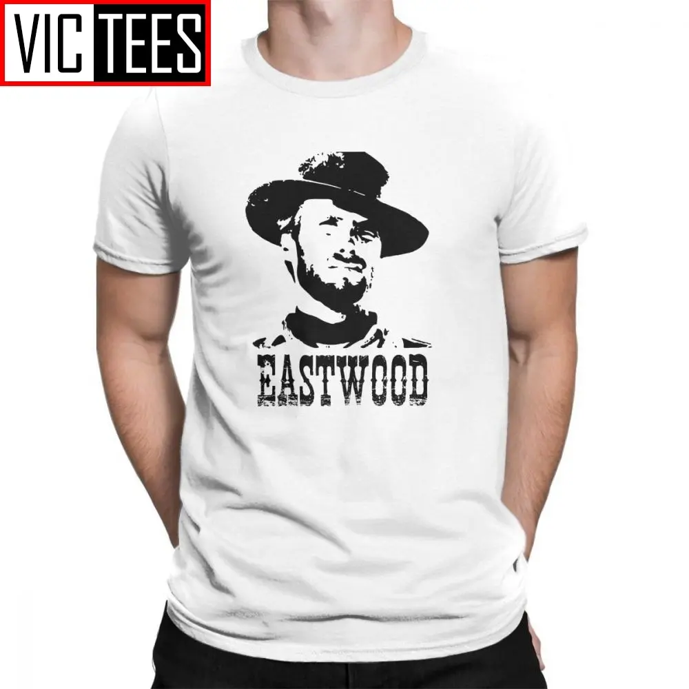 Clint Eastwood T-Shirt Short Sleeves O-Neck Men T Shirts 100% Cotton Printed Tops Tees Men Latest White Plus Size Tops