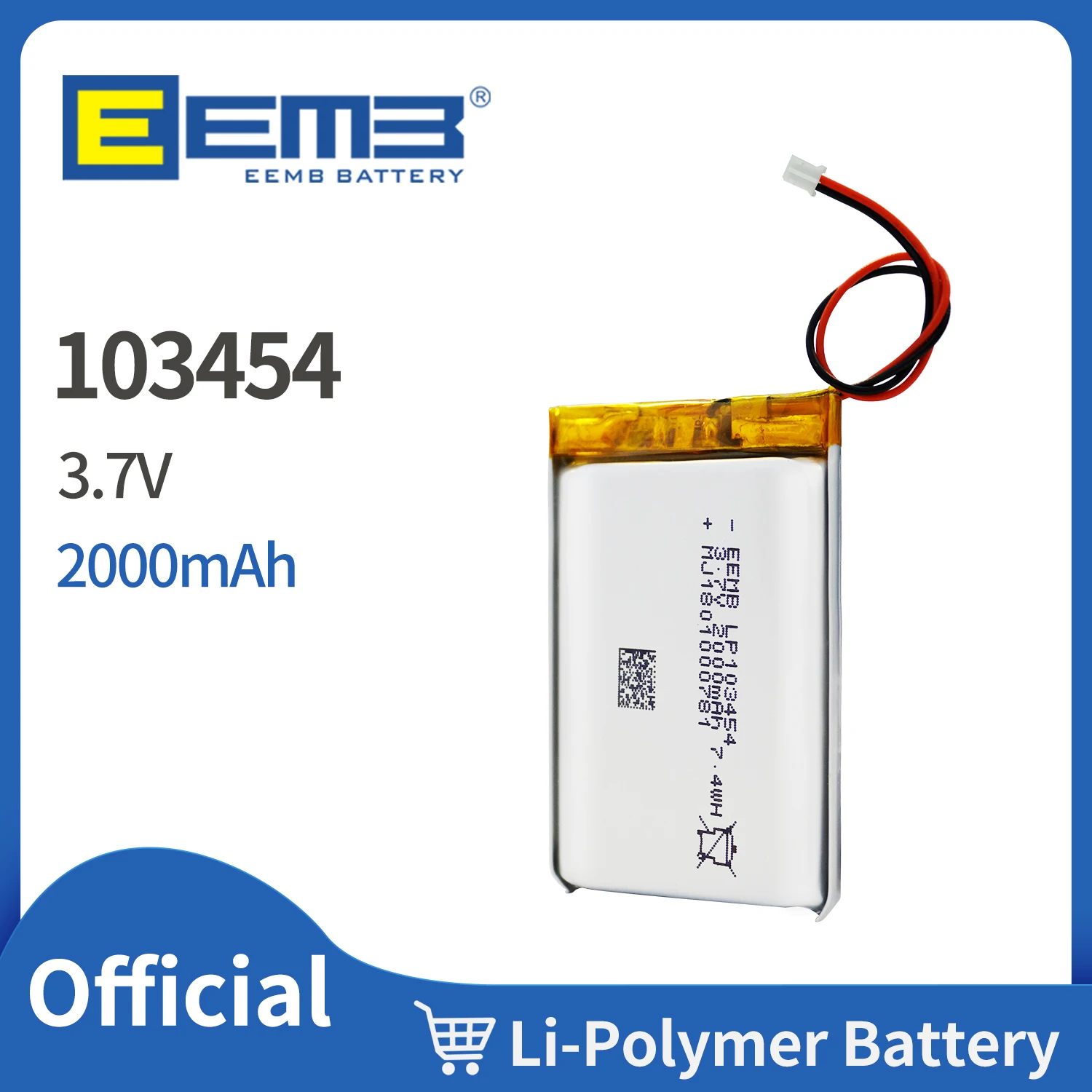 EEMB 103454 3 7 V литий полимерная аккумуляторная батарея 2000mAh Li Lion для портативного