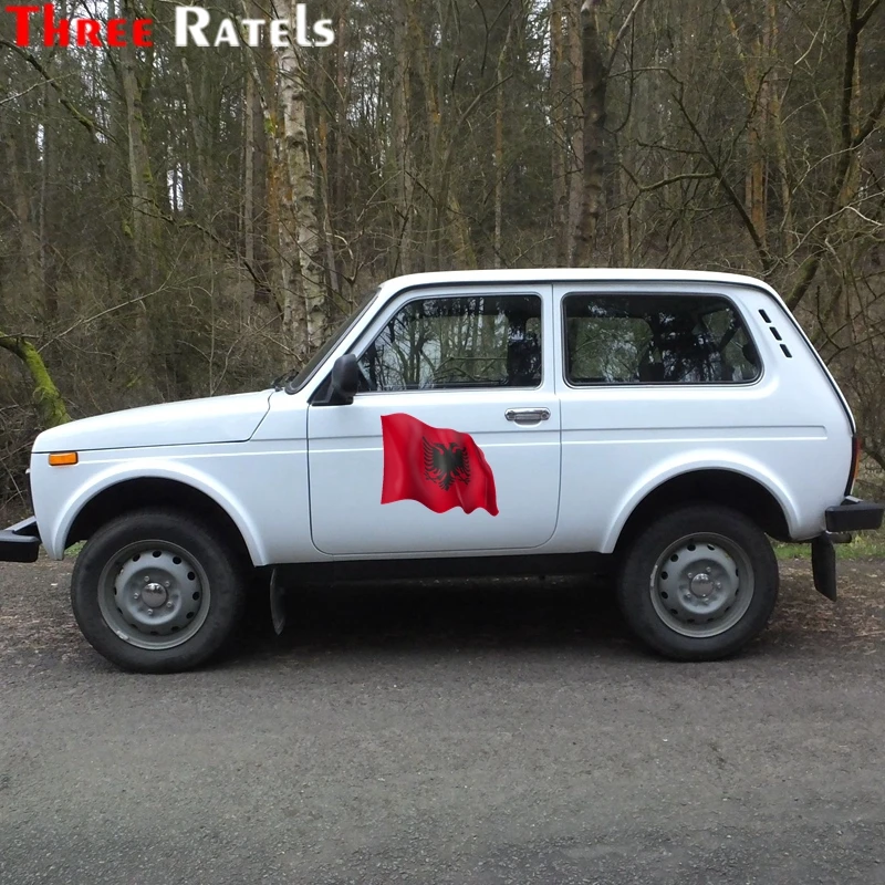3D наклейка на автомобиль Three Ratels FC31 с албанийским флагом и для BMW виниловая