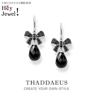 Серьги-капли с бантом в Европейском стиле, модные ювелирные украшения, романтический подарок для женщин, новый подарок из стерлингового серебра 2019 пробы, 925