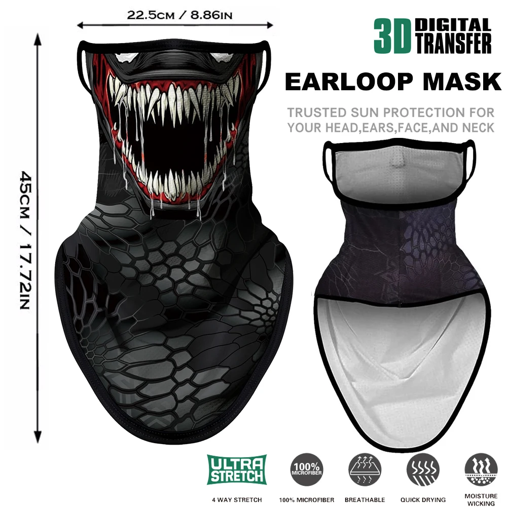 Venom Balaclava Bandana Scarfs Face Shield Thin Masque Breathable Hunting Headband Braga Cuello Hombre Bicycle Headwear Ski Mask