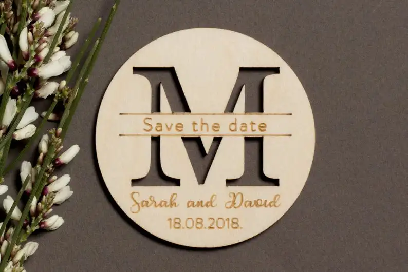 Деревянный магнит для сохранения даты магниты сердца Свадебный деревенский