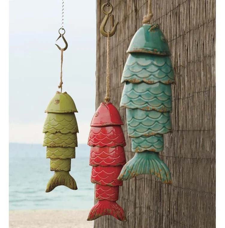 Carill&oacute;n de viento de pez Koi de colores, carrill&oacute;n de viento de resina para exteriores, colgante, regalo de Navidad, decoraci&oacute;n de jard&iacute;n-0