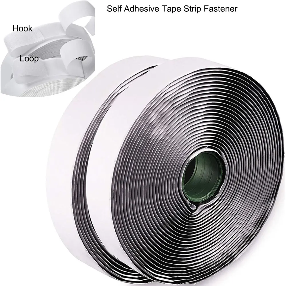 5Meter Self Adhesive Strips Strong Back Sticky Fastening Hook Tape Nylon Fabric Fastener Mounting Loop Tapes DIY Crafts 16-110mm