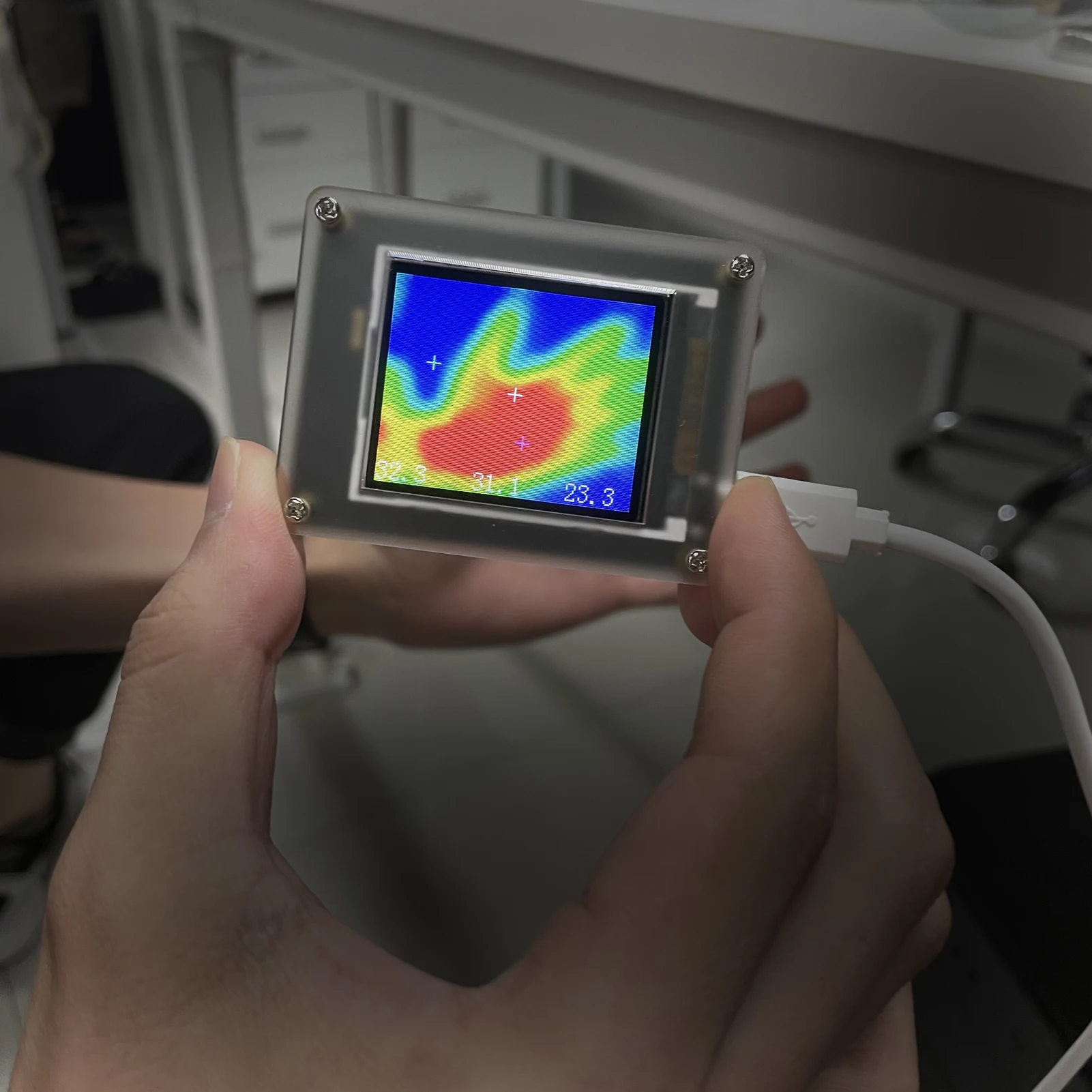 Цифровой Инфракрасный Тепловизор MLX90640 питание от USB TFT-дисплей ручной