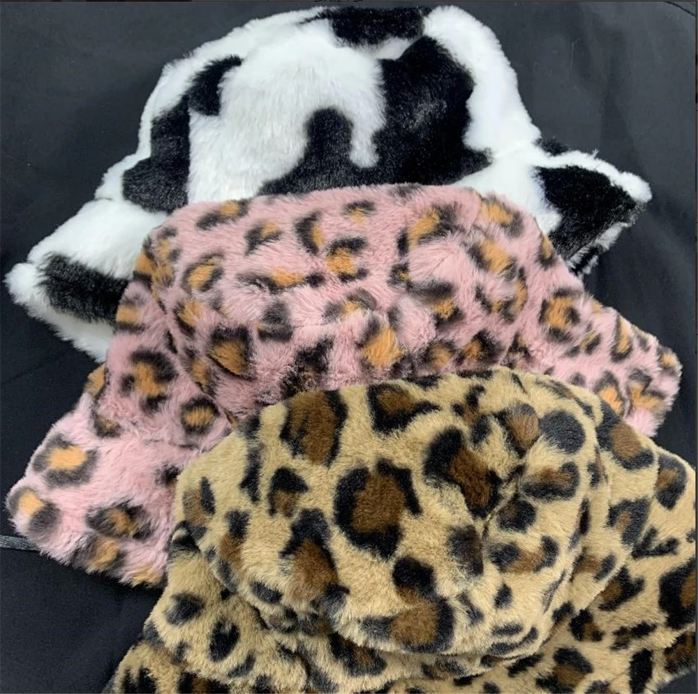 

HARAJPOO Women Hats Autumn Winter 2021 New Leopard Pattern Versatile Female Warm Hat Korean Fashion