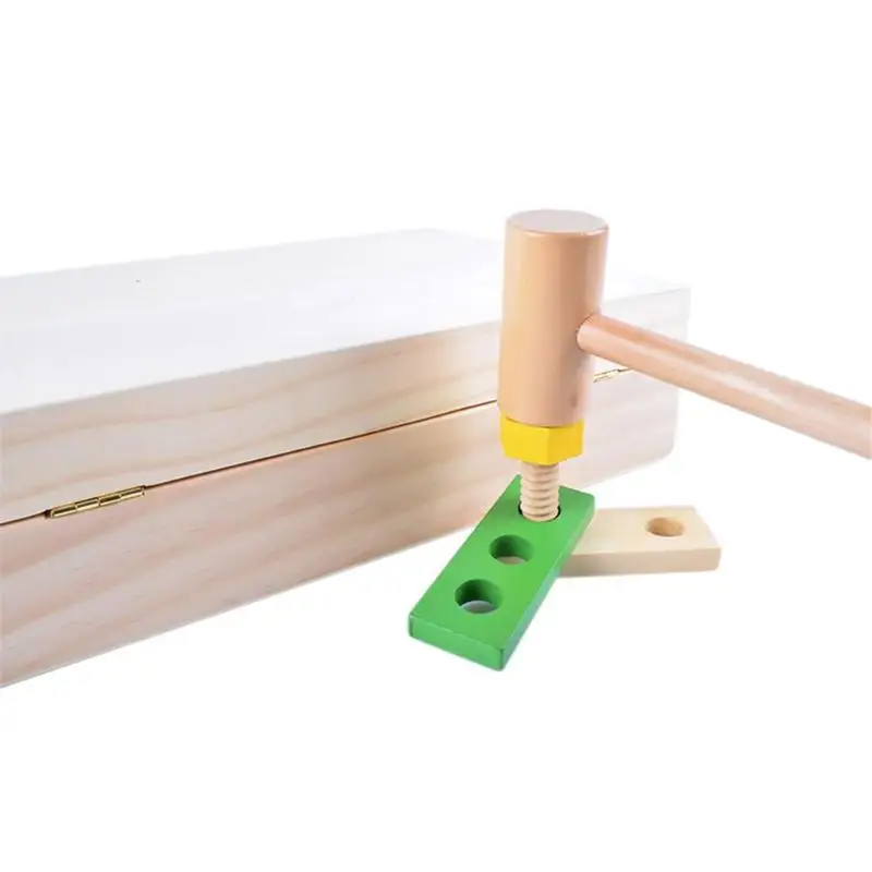 

Kids Wooden Toys Multifunction Simulation Tool Box Funny Education DIY Maintenance Box Pretend Toys Children Birthday Xmas Gift