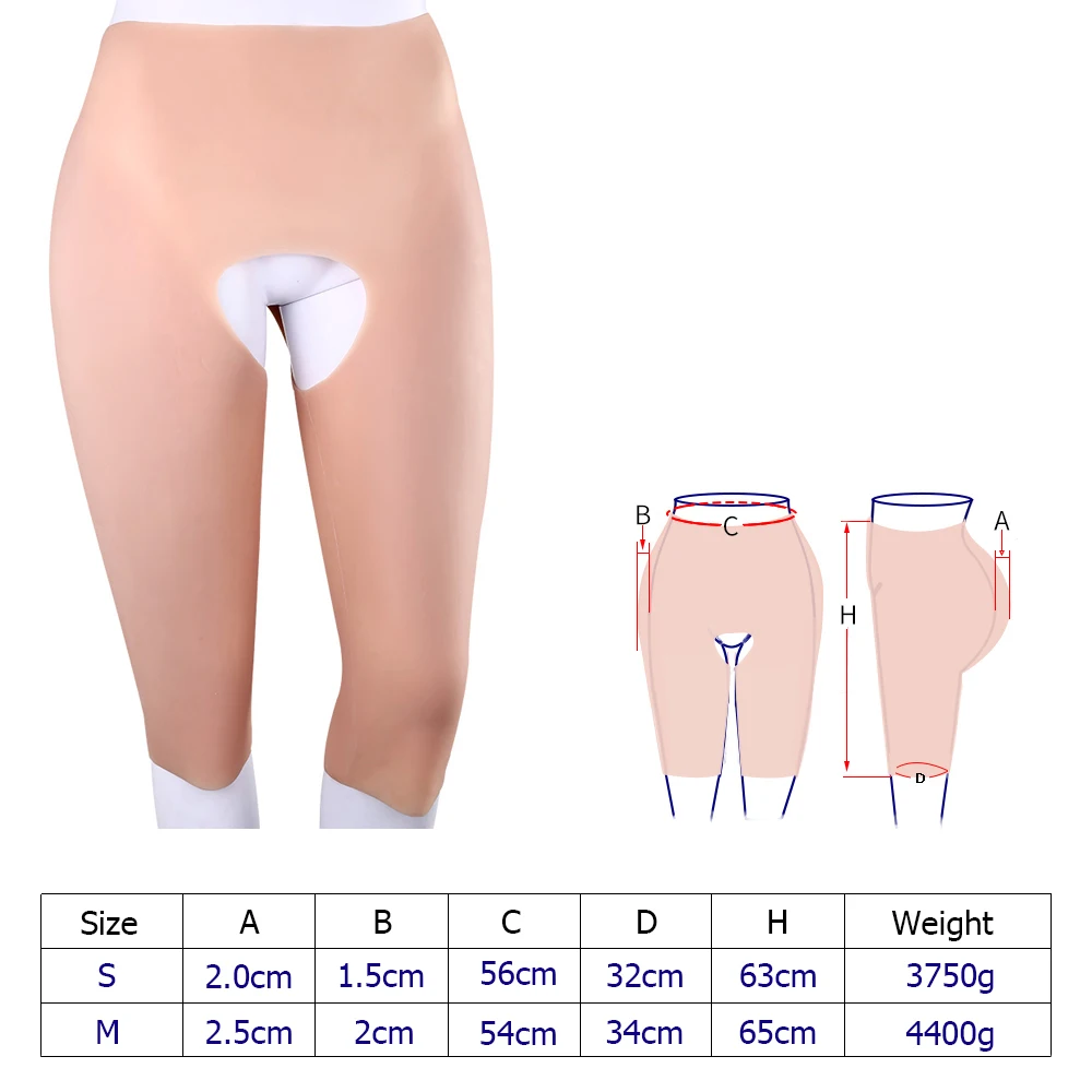 

New silicone hip pants with open bottom design Crossdresser Transgender Drag Queen Shemale Hip Up Underwear Increase the hips