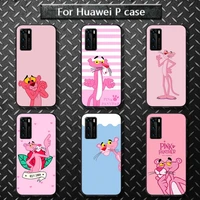 cute cartoon pink panther phone cases for huawei p40 pro lite p8 p9 p10 p20 p30 psmart 2019 2017 2018